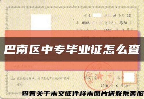 巴南区中专毕业证怎么查缩略图