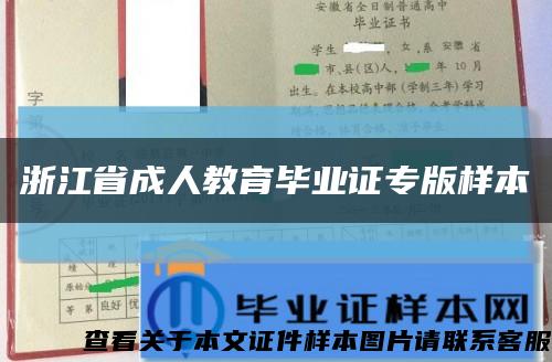 浙江省成人教育毕业证专版样本缩略图