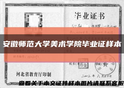 安徽师范大学美术学院毕业证样本缩略图