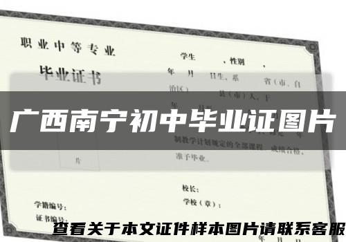 广西南宁初中毕业证图片缩略图
