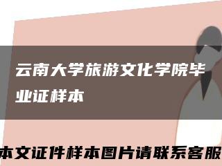 云南大学旅游文化学院毕业证样本缩略图