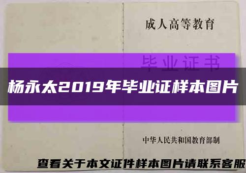杨永太2019年毕业证样本图片缩略图