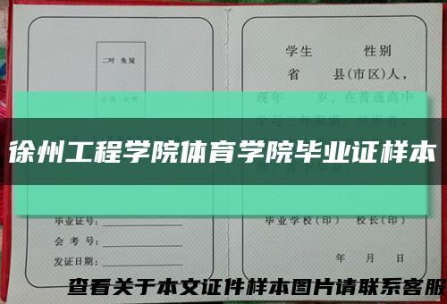 徐州工程学院体育学院毕业证样本缩略图