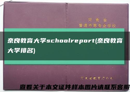 奈良教育大学schoolreport(奈良教育大学排名)缩略图