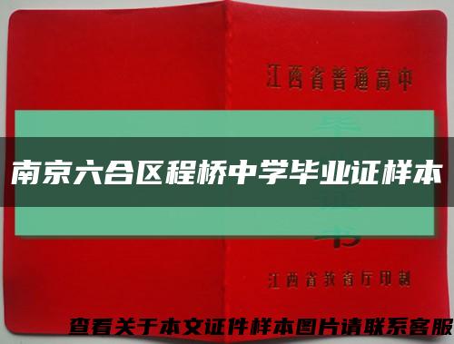 南京六合区程桥中学毕业证样本缩略图