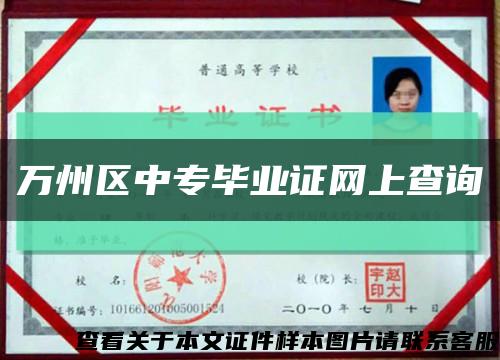 万州区中专毕业证网上查询缩略图