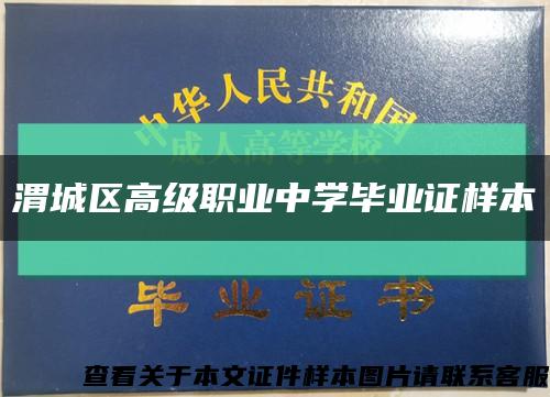 渭城区高级职业中学毕业证样本缩略图
