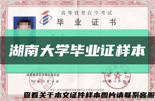 湖南大学毕业证样本缩略图