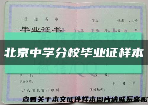 北京中学分校毕业证样本缩略图