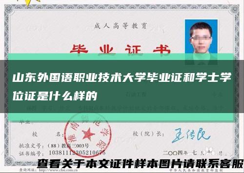 山东外国语职业技术大学毕业证和学士学位证是什么样的缩略图