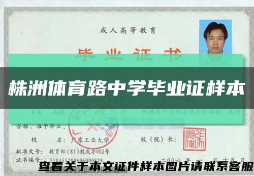 株洲体育路中学毕业证样本缩略图