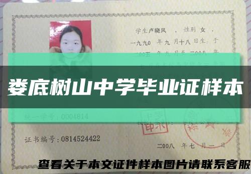 娄底树山中学毕业证样本缩略图