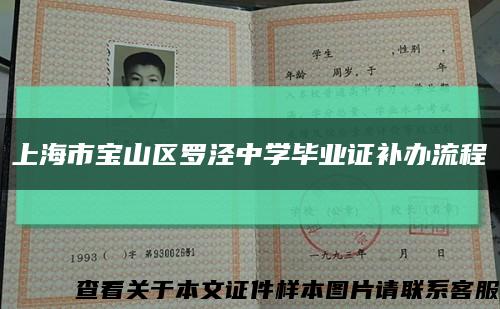 上海市宝山区罗泾中学毕业证补办流程缩略图