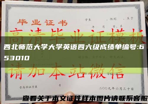 西北师范大学大学英语四六级成绩单编号:653010缩略图