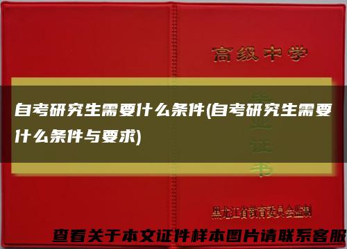 自考研究生需要什么条件(自考研究生需要什么条件与要求)缩略图