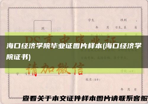 海口经济学院毕业证图片样本(海口经济学院证书)缩略图
