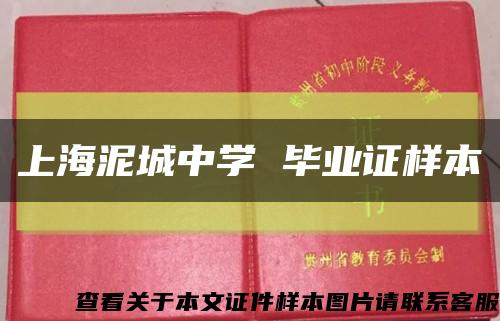 上海泥城中学 毕业证样本缩略图