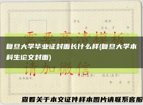 复旦大学毕业证封面长什么样(复旦大学本科生论文封面)缩略图