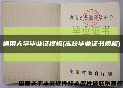 通用大学毕业证模板(高校毕业证书模板)缩略图
