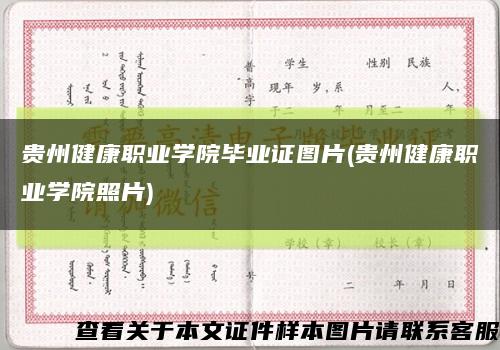 贵州健康职业学院毕业证图片(贵州健康职业学院照片)缩略图