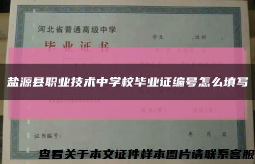 盐源县职业技术中学校毕业证编号怎么填写缩略图