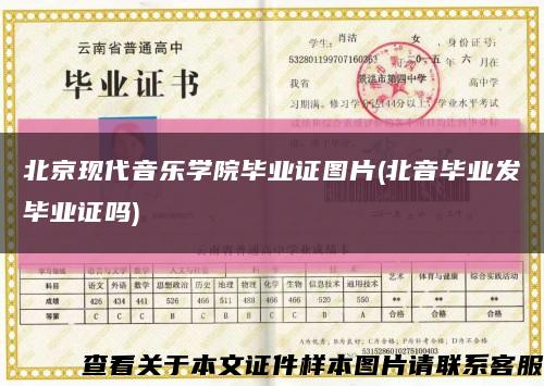 北京现代音乐学院毕业证图片(北音毕业发毕业证吗)缩略图