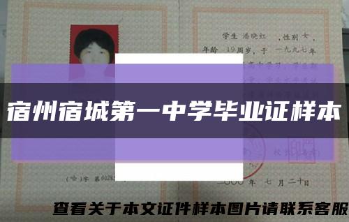 宿州宿城第一中学毕业证样本缩略图