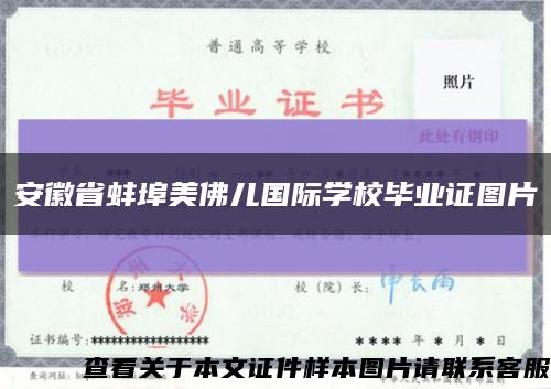 安徽省蚌埠美佛儿国际学校毕业证图片缩略图