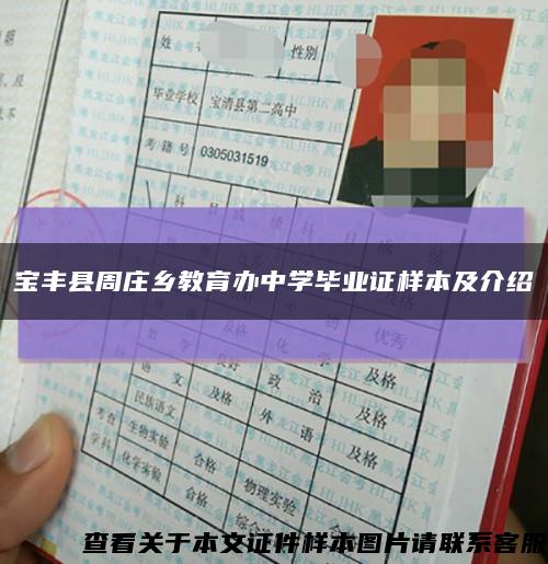 宝丰县周庄乡教育办中学毕业证样本及介绍缩略图