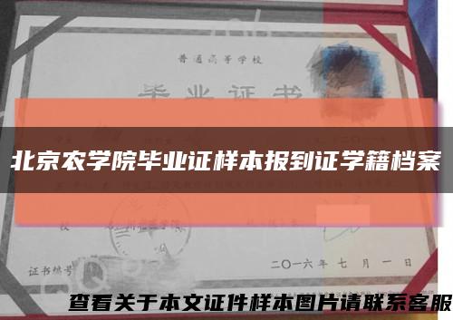 北京农学院毕业证样本报到证学籍档案缩略图
