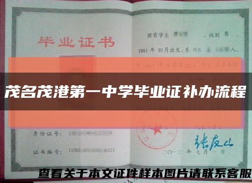茂名茂港第一中学毕业证补办流程缩略图