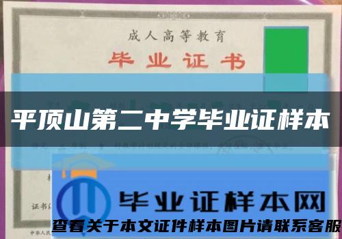 平顶山第二中学毕业证样本缩略图