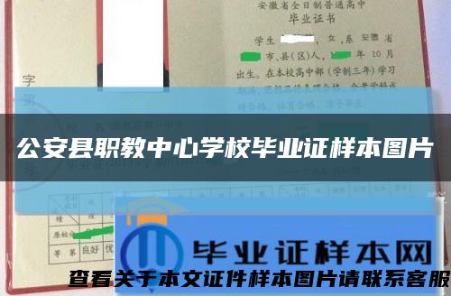 公安县职教中心学校毕业证样本图片缩略图