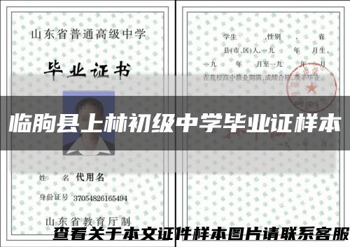 临朐县上林初级中学毕业证样本缩略图