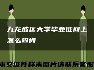 九龙坡区大学毕业证网上怎么查询缩略图