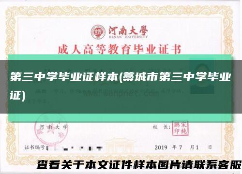 第三中学毕业证样本(藁城市第三中学毕业证)缩略图