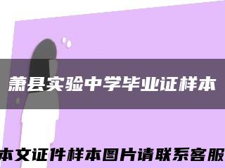 萧县实验中学毕业证样本缩略图