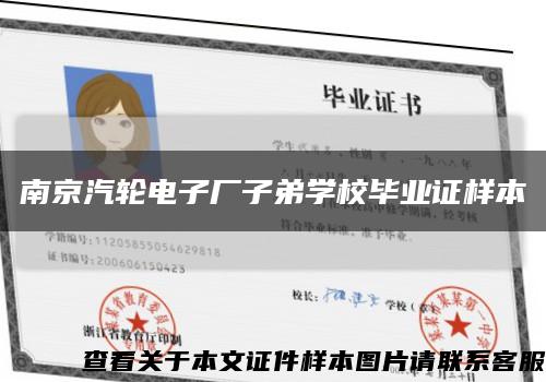 南京汽轮电子厂子弟学校毕业证样本缩略图