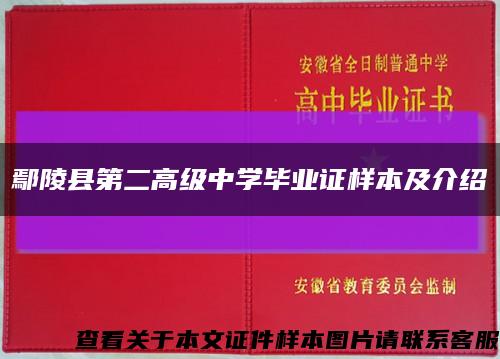 鄢陵县第二高级中学毕业证样本及介绍缩略图