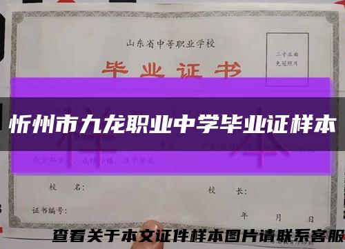 忻州市九龙职业中学毕业证样本缩略图