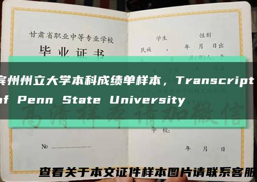 宾州州立大学本科成绩单样本，Transcript of Penn State University缩略图
