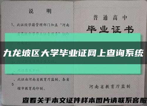 九龙坡区大学毕业证网上查询系统缩略图