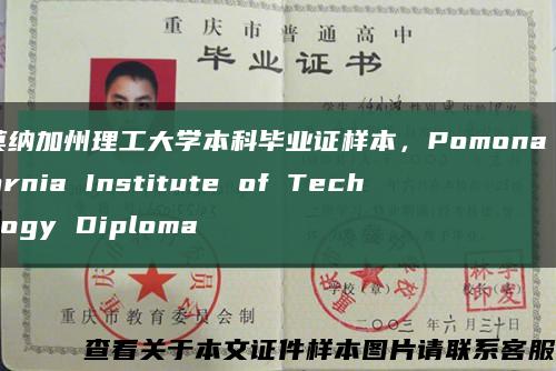 波莫纳加州理工大学本科毕业证样本，Pomona California Institute of Technology Diploma缩略图