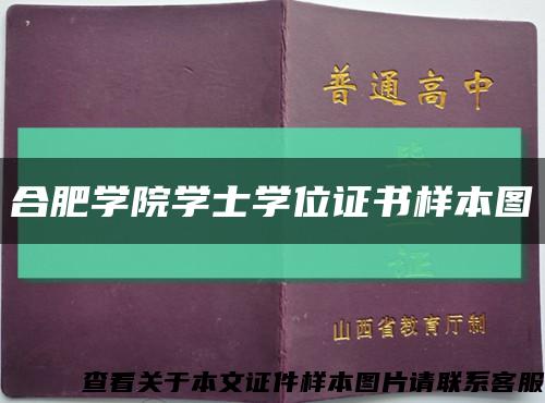 合肥学院学士学位证书样本图缩略图