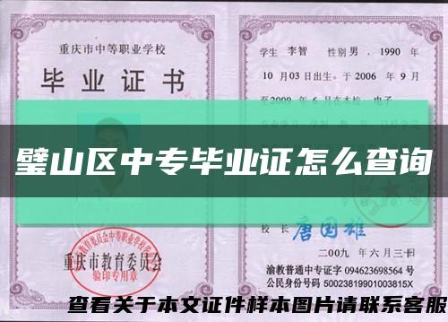 璧山区中专毕业证怎么查询缩略图
