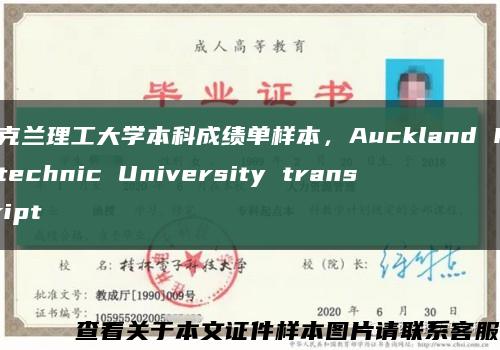 奥克兰理工大学本科成绩单样本，Auckland Polytechnic University transcript缩略图