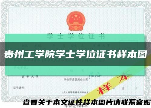 贵州工学院学士学位证书样本图缩略图