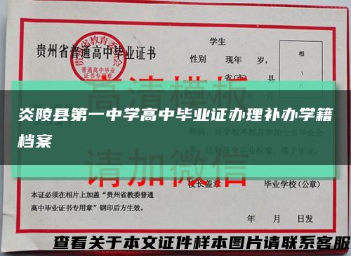 炎陵县第一中学高中毕业证办理补办学籍档案缩略图