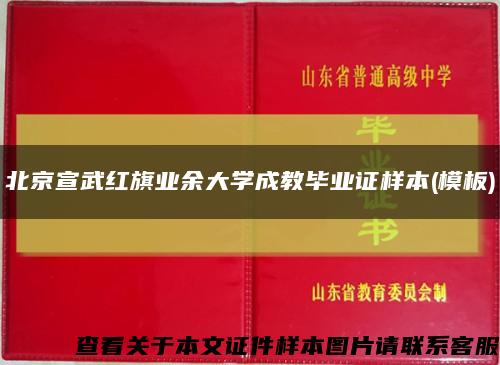 北京宣武红旗业余大学成教毕业证样本(模板)缩略图