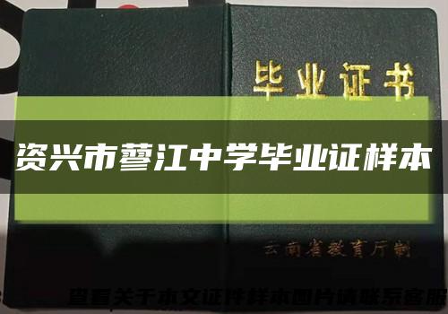 资兴市蓼江中学毕业证样本缩略图